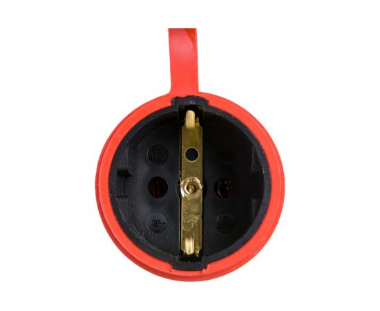 Разъём-штепсель AY-KA каучук c заземлением 16A IP44 красный 5511701 – изображение 4