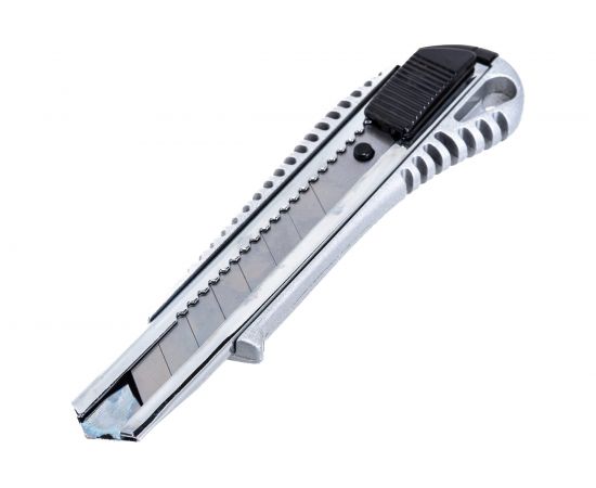 Канцелярский нож INFORMAT 18 мм, металлический корпус и направляющие, блистер CIF18-RM – изображение 4
