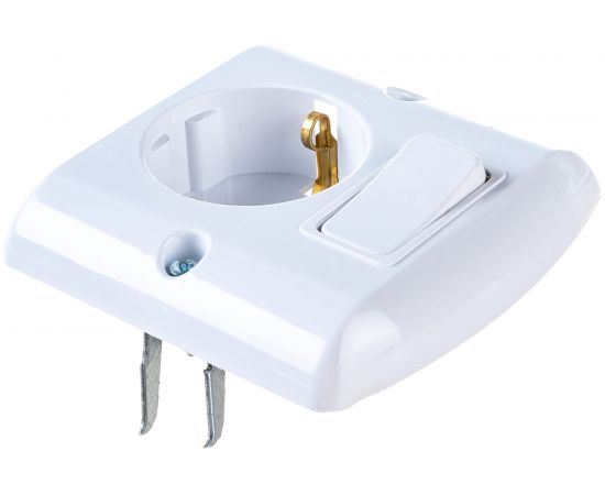 Розетка с заземлением NE-AD 16A, 250В и выключателем 10А*250В,IP20 Белый,1/25/250, 1015-A – изображение 6