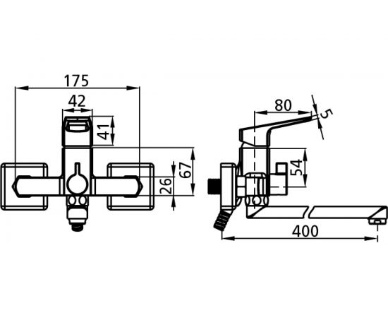 Смеситель для ванны Milardo Atlantic ATLSBLCM10 с длинным изливом с керамическим дивертором – изображение 8