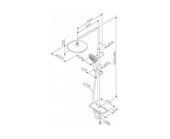 Душевая система AM.PM Like черный F0780222 – изображение 9