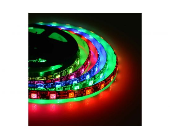 Комплект цифровой светодиодной ленты Apeyron 12В, 14,4Вт/м, smd5050, 60д/м, IP65, подложка 10мм/черная, 2м, rgb 86ЦЛ 
