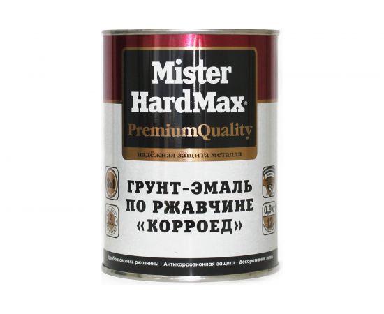 Грунт-эмаль по ржавчине HardMax Корроед RAL 6002 зеленый, банка 0.9 кг, 1 шт. 4690417071425 