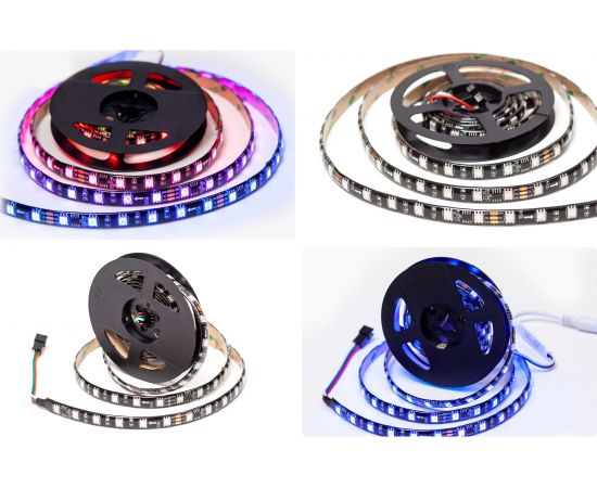 Комплект адресной ленты Apeyron 24В, 14,4Вт/м, smd5050, 60д/м, IP65, подложка 10мм(черная), 2м, RGB/ 10-97 – изображение 12