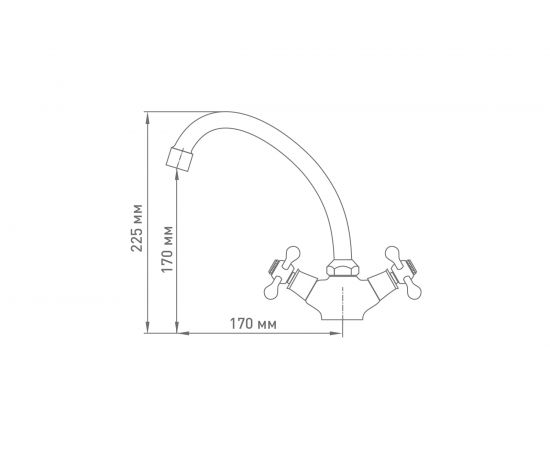 Смеситель для кухни Mix&Fix Соффрон двуручный тов-114495 – изображение 2