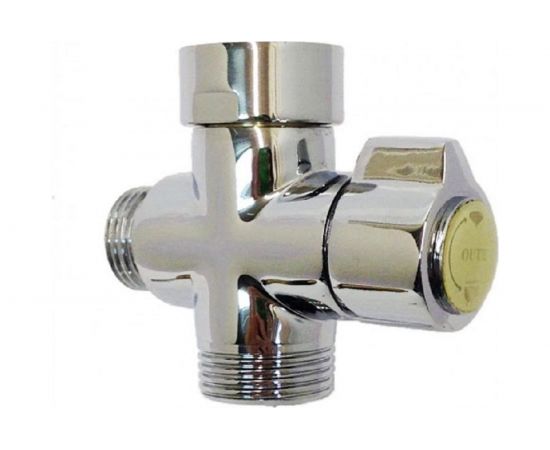 Дивертор для смесителя OUTE картриджный, 1 вход - 3/4"", 2 выхода - 1/2"" и 3/4"", корпус силумин TP20-2 – изображение 2