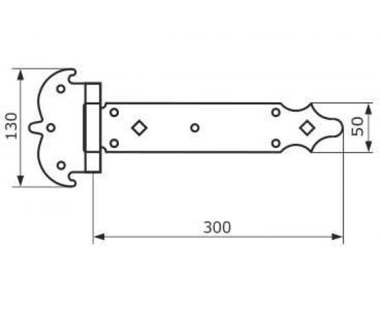 Фигурная петля-стрела Домарт серия ЯРОСЛАВЛЬ 300 мод 4 (кованая; черный) 171086 – изображение 2