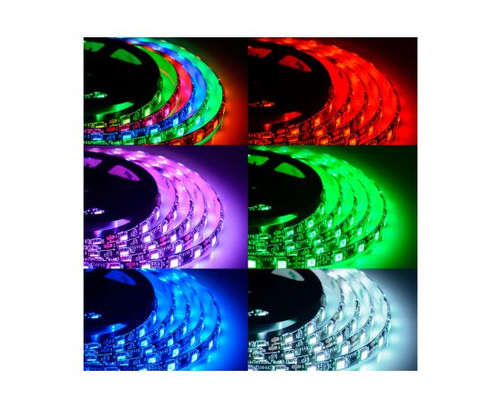 Комплект цифровой светодиодной ленты Apeyron 12В, 14,4Вт/м, smd5050, 60д/м, IP65, подложка 10мм/черная, 2м, rgb 86ЦЛ – изображение 2