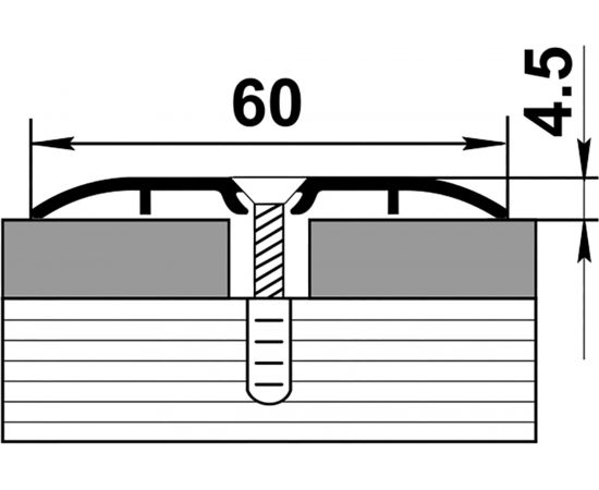 Порог одноуровневый алюминиевый Лука 60 мм, 2,7 м, декоративный, Черный УТ000022591 – изображение 2