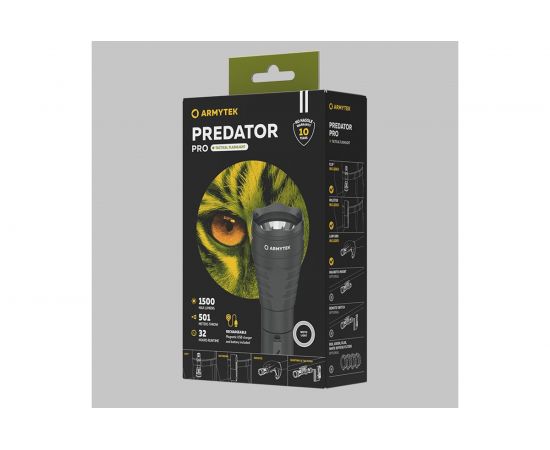 Фонарь Armytek Predator Pro Magnet USB Белый свет F07301C – изображение 3