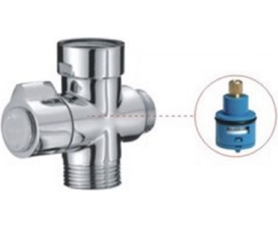 Дивертор для смесителя OUTE картриджный, 1 вход - 3/4"", 2 выхода - 1/2"" и 3/4"", корпус силумин TP20-2 – изображение 3