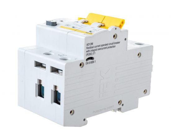 Дифференциальный автоматический выключатель тока IEK АД-12М C, 63A, 30mA, тип A, 4.5kA, 2п, 4модуля MAD12-2-063-C-030 – изображение 3