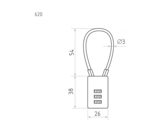 Навесной кодовый замок НОРА-М 620 черный 17085 – изображение 4