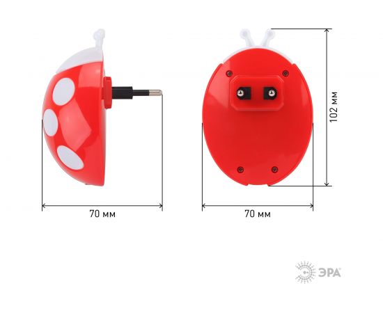 Ночник ЭРА NN-601-LS-R красный с сенсором Б0019094 – изображение 4