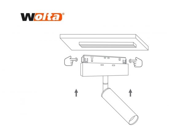 Трековый светодиодный магнитный светильник Wolta, 12Вт, 4000К, 48В, IP40, черный WMLS-12W/02B – изображение 6