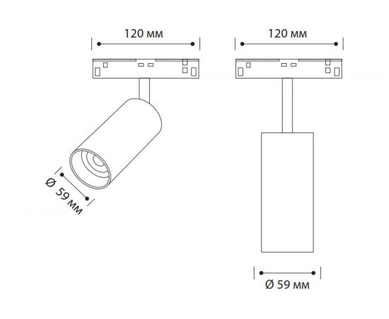 Трековый светодиодный магнитный светильник Wolta, 12Вт, 4000К, 48В, IP40, черный WMLS-12W/02B – изображение 7