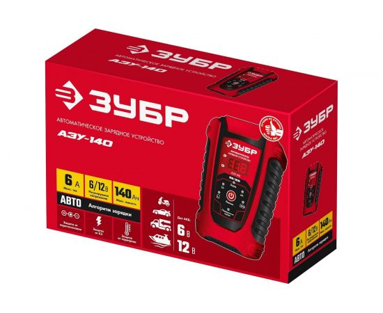 Автоматическое зарядное устройство ЗУБР АЗУ-140 6/12 В, 6А 59310 – изображение 8