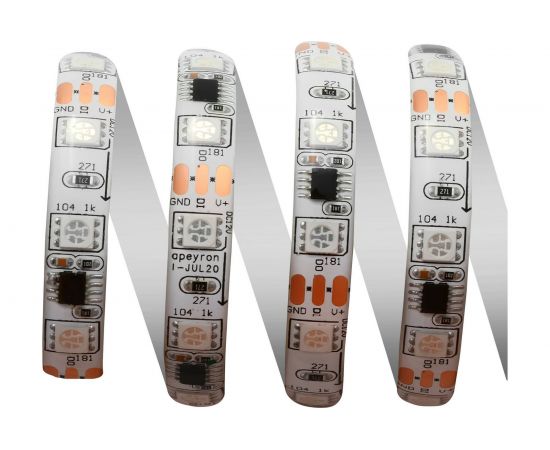 Комплект цифровой светодиодной ленты Apeyron 12В, 14,4Вт/м, smd5050, 60д/м, IP65, подложка 10мм/белая, 2м, rgb 84ЦЛ – изображение 8