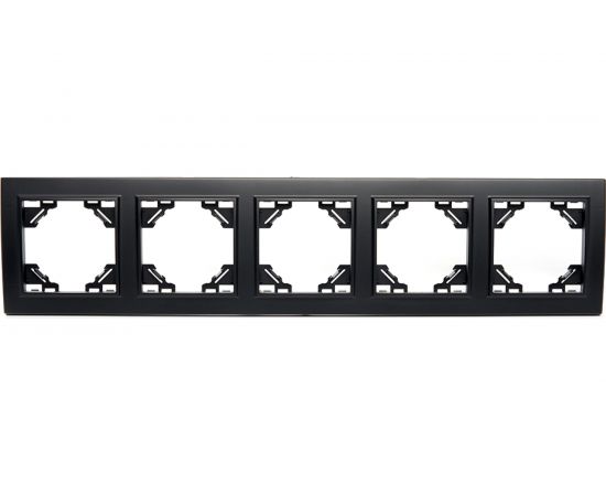 Горизонтальная 5-местная рамка STEKKER PPFR00-9005-03, серия Эрна, черный 39622 