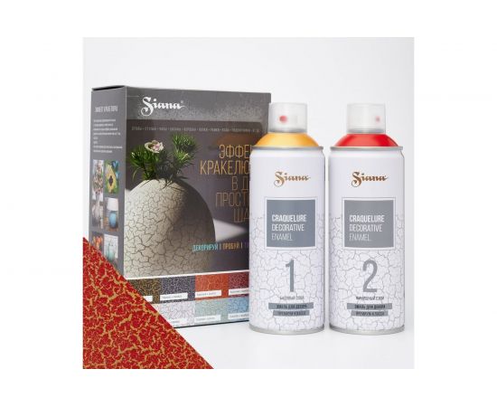 Набор для декора Эффект Кракелюра Siana красный и золото NSNC004 