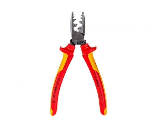 Пресс-клещи для обжима контактных гильз KNIPEX VDE, кол-во гнезд: 9, L-180 мм KN-9778180SB 