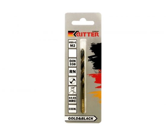 Сверло по металлу EC Gold&Black (10 мм; HSS-G M2; DIN 338 RN) RITTER PS14210001 