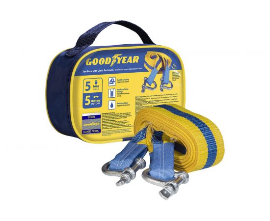 Буксировочный трос Goodyear с шаклами 5 тонн, 5 метров GY004005 