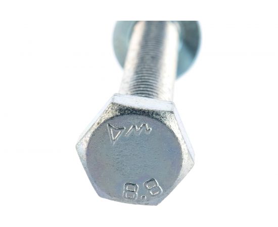 Болт Tech-Krep DIN933 с шестигранной головкой, оцинкованный М12х90 + гайка + шайба 2 шт - пакет 136927 – изображение 2