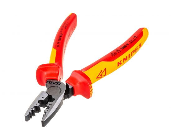 Пресс-клещи для обжима контактных гильз KNIPEX VDE, кол-во гнезд: 9, L-180 мм KN-9778180SB – изображение 2