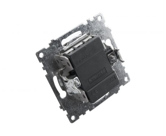 2-клавишный выключатель STEKKER с индикатором (механизм), GLS10-7102-03, 250В, 10А, серия Катрин, 39579 – изображение 2