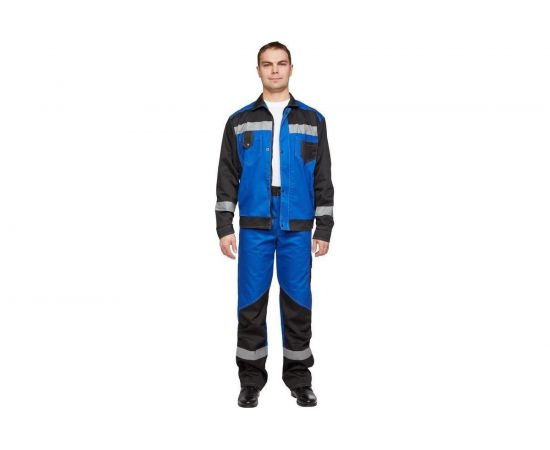 Мужской костюм ООО Комус л21-КБР васильковый/черный, р.48-50, рост 182-188 816128 – изображение 2