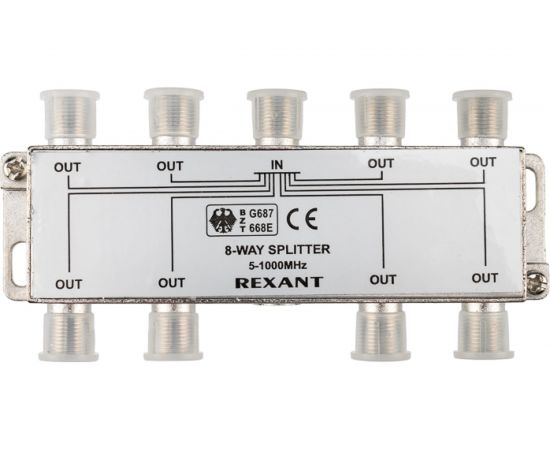Делитель ТВ REXANT на 8 выходов F разъём 5-1000 МГц 05-6005 – изображение 2