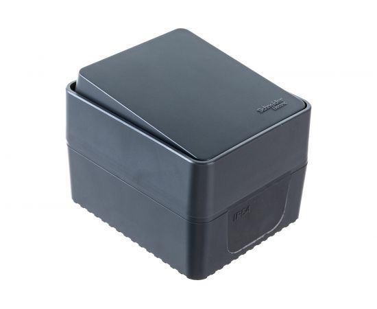 1-клавишный выключатель Schneider Electric AtlasDesign PROFI IP54 открытой установки 10 АХ, антрацит ATN544011 – изображение 3