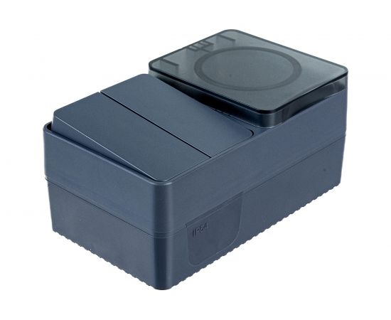 Блок: розетка с заземлением со шторками 16А 250B и 2-клавишный выключатель 10А Schneider Electric AtlasDesign PROFI IP54 открытой установки ATN544074 – изображение 3