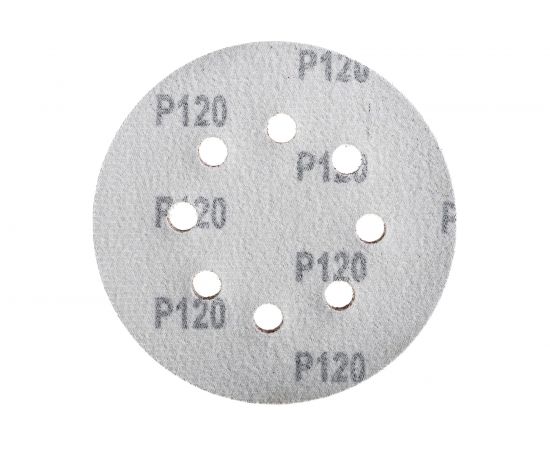 Круг шлифовальный абразивный с перфорацией (5 шт; 125 мм; Р120) для резиновых дисков VOREL 8582 – изображение 4
