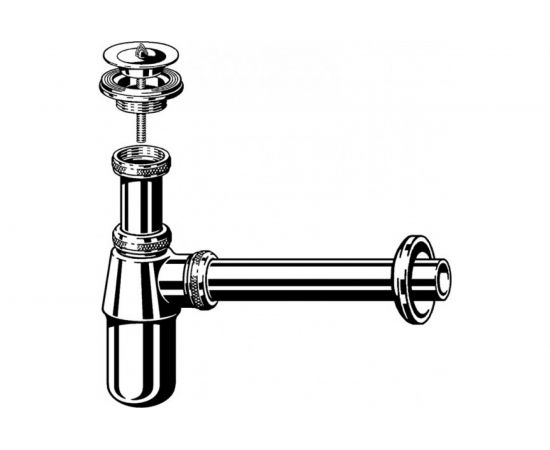 Бутылочный сифон для раковины Viega хром, латунь 366681 00008809 – изображение 4