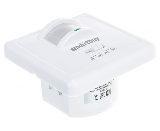 Инфракрасный датчик движения Smartbuy встраиваемый, с датчиком звука 500Вт, до 9м IP20 sbl-ms-003 – изображение 4