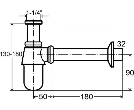 Бутылочный сифон для раковины Viega хром, латунь 366681 00008809 – изображение 5
