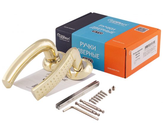 Дверная ручка НОРА-М 96А AL золото 15429 – изображение 5