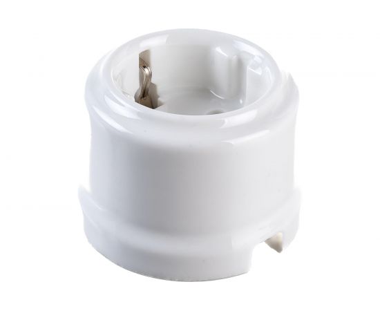 Розетка Retrika, ретро с заземляющим контактом белый RS-80001 