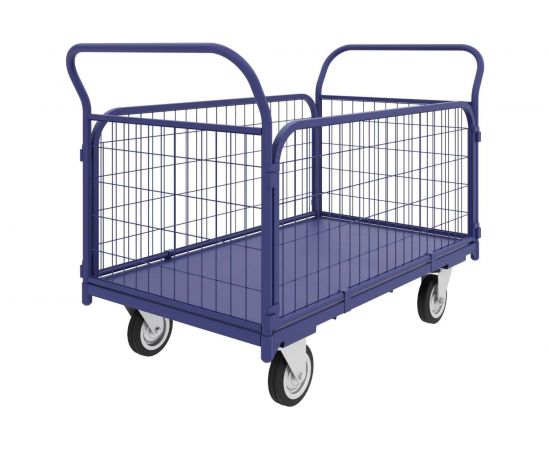 Тележка RUSKLAD платформенная с сетчатыми бортами ТС 4 (600x1200) d160мм 