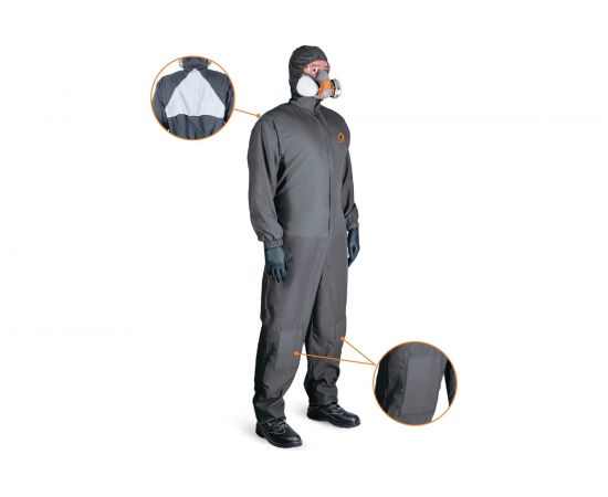 Малярный многоразовый комбинезон с наколенниками Jeta Safety Paint-Expert серый JPC155-L 