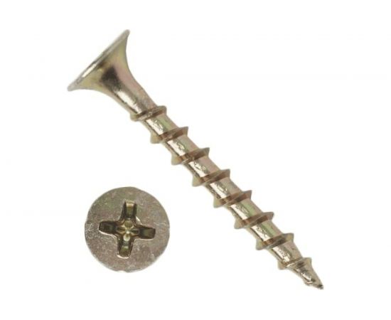 Саморез по дереву для ГКЛ Метизный двор 3,5x35, желтый, цинк, Ph2, 500 шт. 4690441028136 