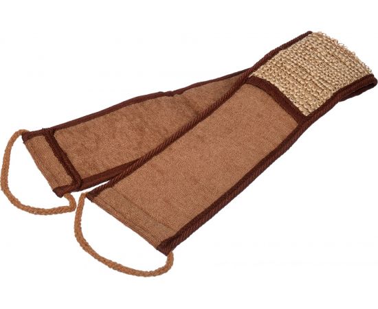 Мочалка из рами Банные Штучки лента с сегментами хлопка с веревочными ручками, 66x8.5 см, 76x8.5 см 40364 