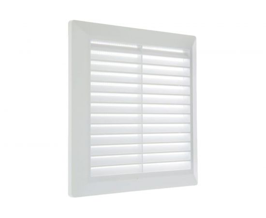Разъемная решетка с москитной сеткой TDM наклонные жалюзи 203х203 мм белая SQ1807-0022 