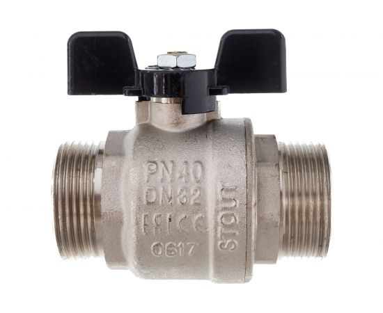 Шаровой полнопроходной кран STOUT НР/НР, ручка бабочка 1 1/4 RG008Q0M4B6GGC 