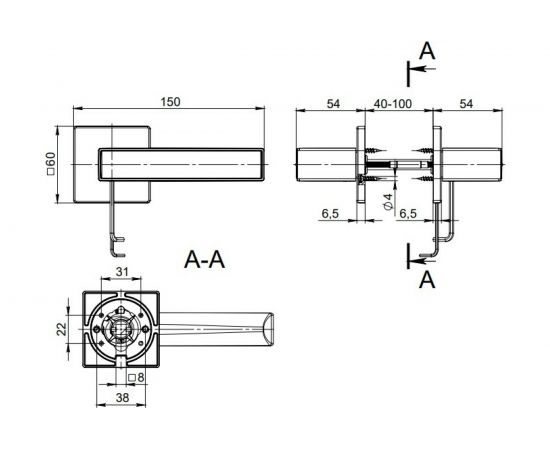 Раздельная ручка Fuaro RED LINE RL BL-24 черный матовый 42631 – изображение 2