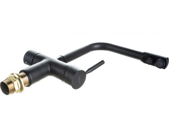 Смеситель для кухонной мойки Haiba латунь, с подключением к фильтру с питьевой водой, высокий излив, черный HB70088-7 – изображение 2