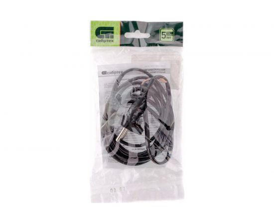 Электрический соединительный шнур для настольной лампы СИБРТЕХ 1,7м, 120Вт, чёрный, тип V-1 96015 – изображение 2