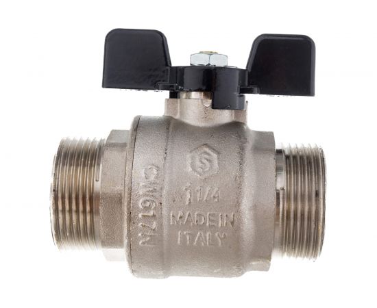 Шаровой полнопроходной кран STOUT НР/НР, ручка бабочка 1 1/4 RG008Q0M4B6GGC – изображение 2